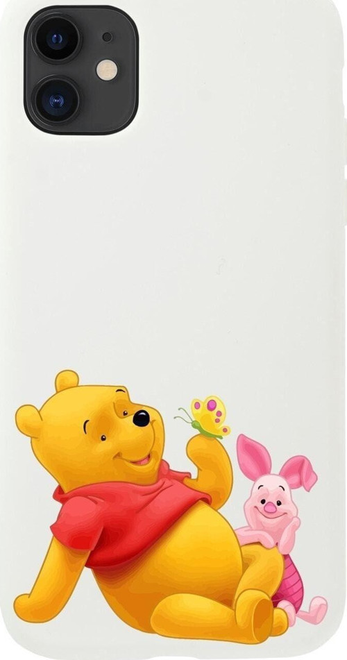 Iphone 11 Pooh Tasarımlı Beyaz Telefon Kılıfı