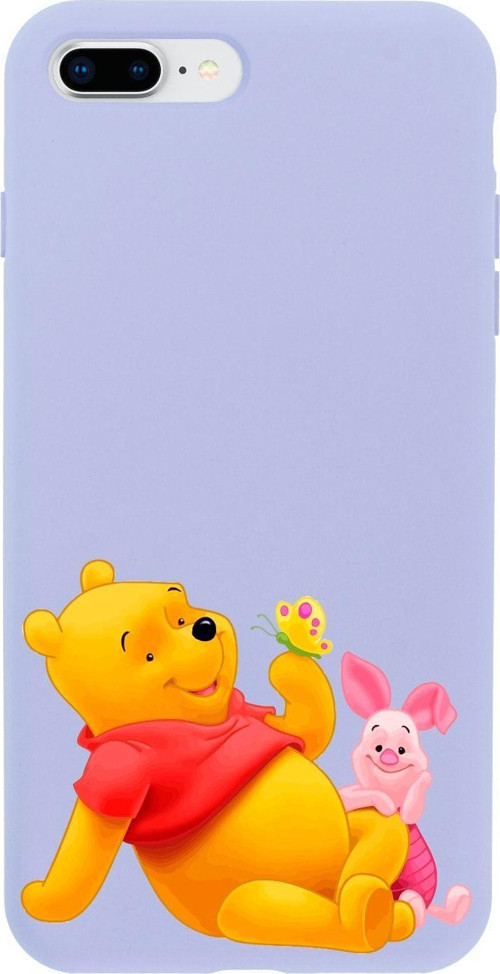 İphone 8 Plus Pooh Tasarımlı Lila Telefon Kılıfı