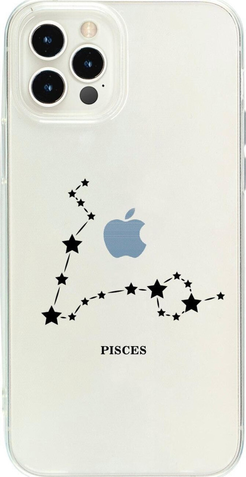İphone 15 Pro Max Balık Yıldız Desenli Şeffaf Telefon Kılıfı