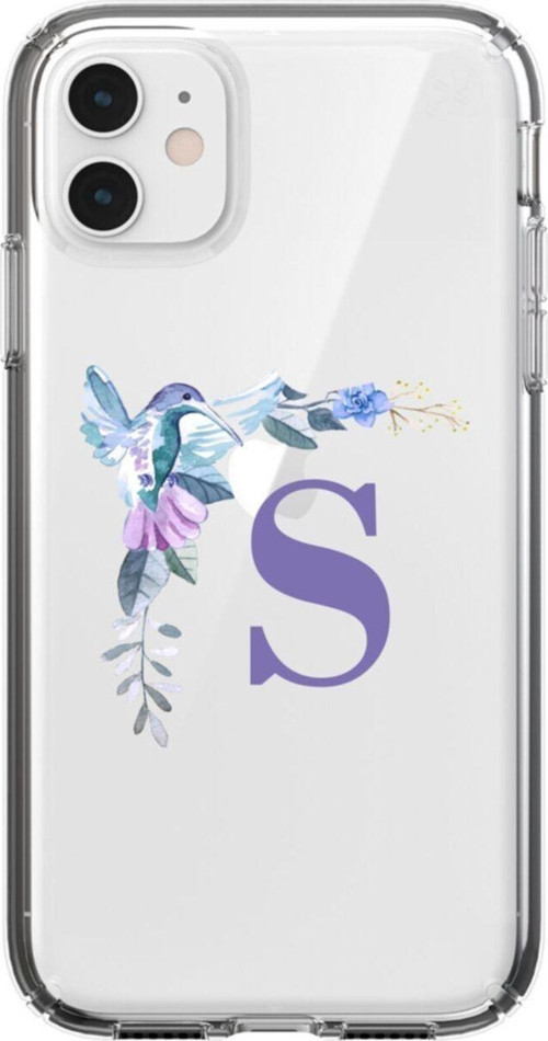 Mavi Kuş S Harfli Iphone 11 Şeffaf Kılıf