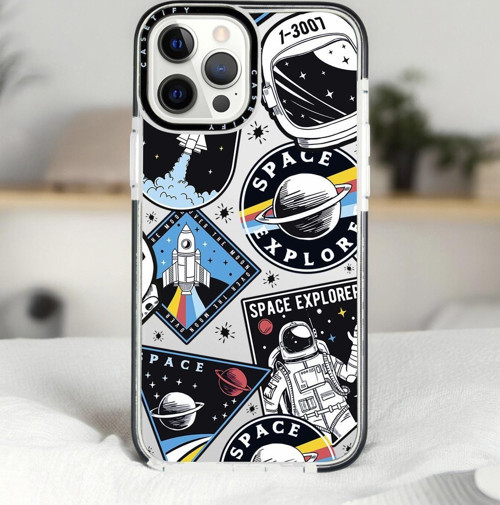 İphone 14 Pro Space Desenli Casetify Darbe Emci Silikonlu Telefon Kılıfı