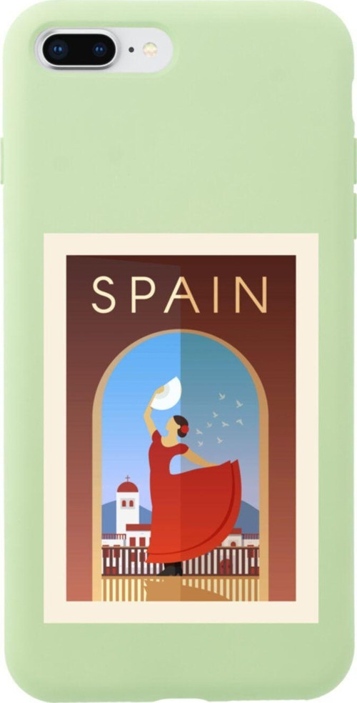 İphone 8 Plus Spain Tasarımlı Yeşil Telefon Kılıfı
