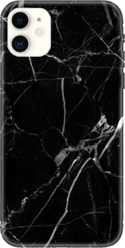 Siyah Mermer Desenli Iphone 11 Telefon Kılıfı