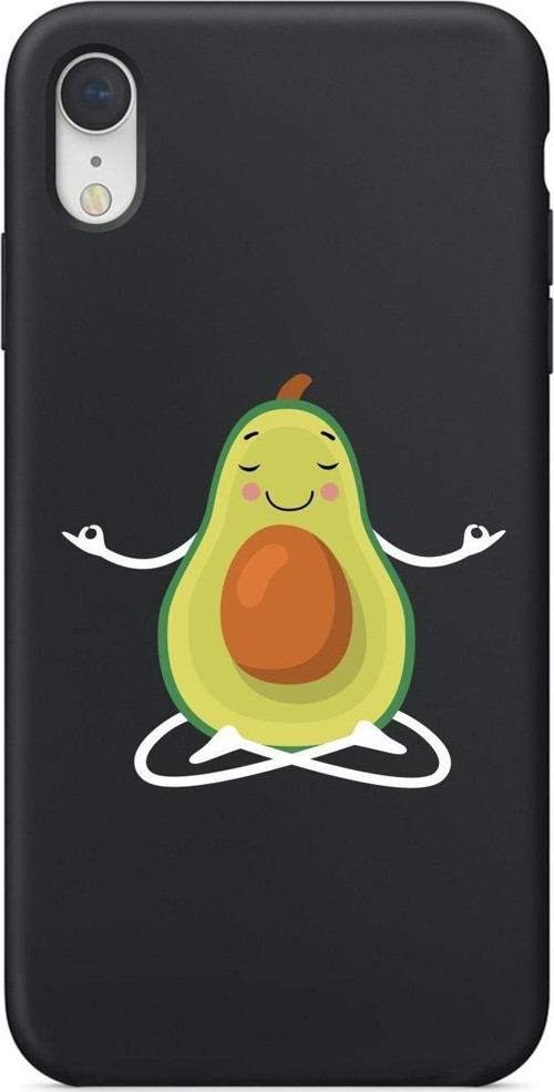 Avokado Tasarımlı İphone Xr Siyah Telefon Kılıfı