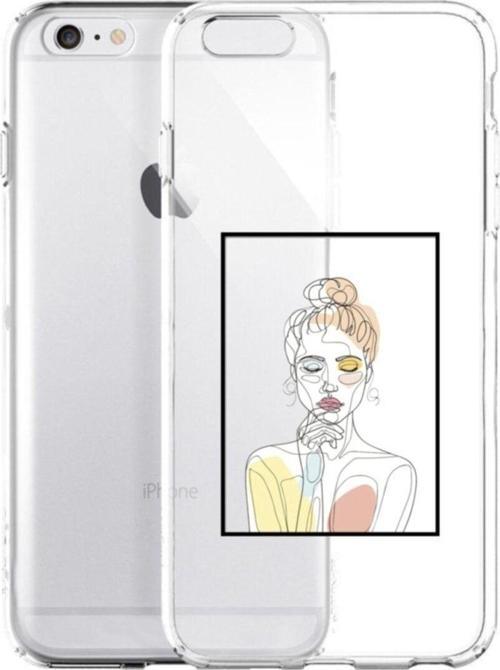 İphone 6 / 6S Line Art Şeffaf Telefon Kılıfı