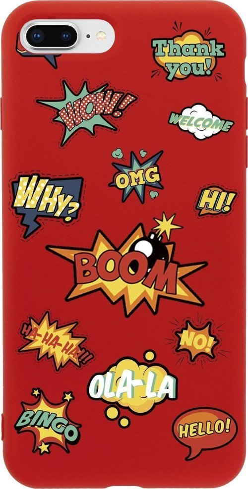 İphone 7 Plus Stickers Desenli Premium Silikonlu Telefon Kılıfı