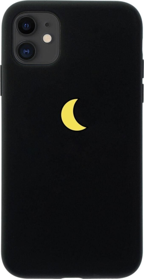 Iphone 11 Moon Tasarımlı Siyah Telefon Kılıfı
