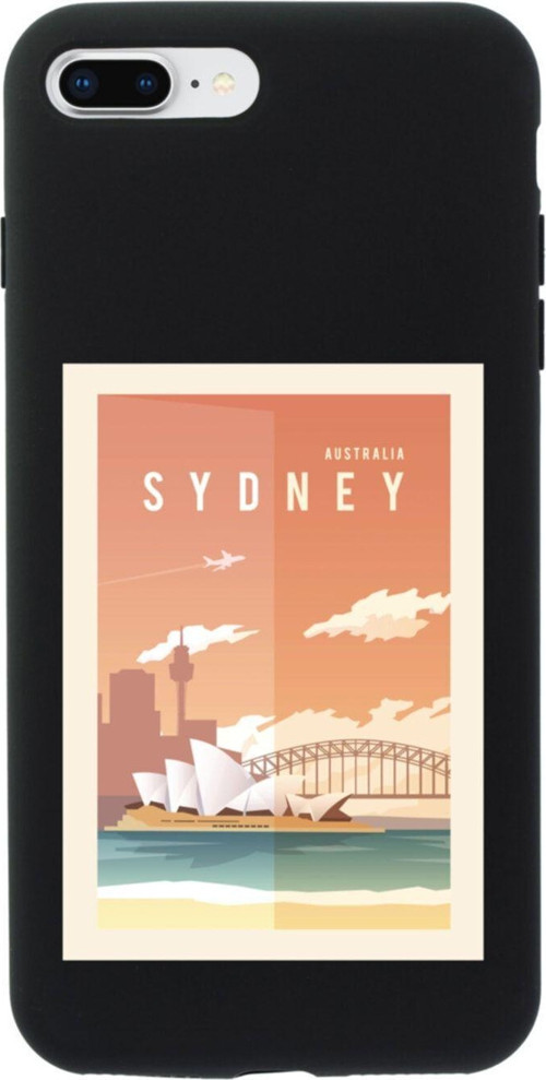 İphone 8 Plus Sydney Tasarımlı Siyah Telefon Kılıfı