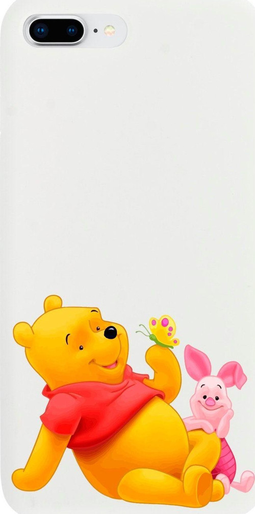 İphone 8 Plus Pooh Tasarımlı Beyaz Telefon Kılıfı
