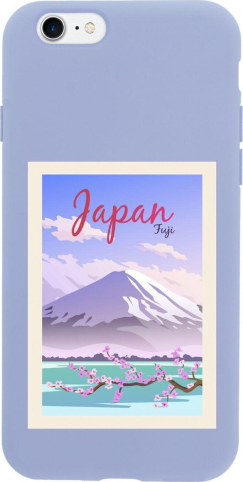 İphone 8 Japan Fuji Tasarımlı Lila Telefon Kılıfı