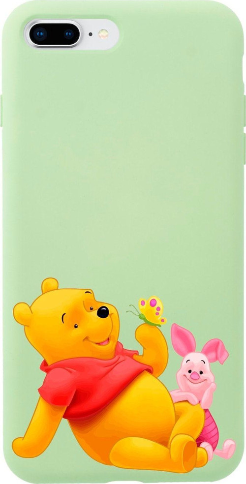 İphone 8 Plus Pooh Tasarımlı Yeşil Telefon Kılıfı