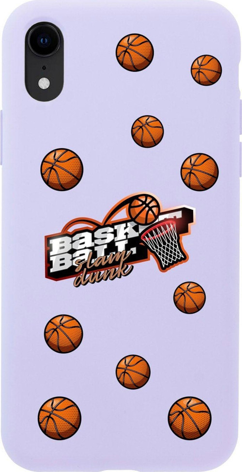 İphone Xr Basketbol Top Tasarımlı Lila Telefon Kılıfı