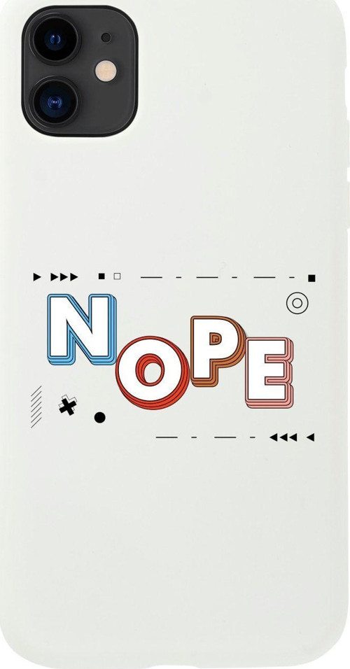 Iphone 11 Nope Tasarımlı Beyaz Telefon Kılıfı