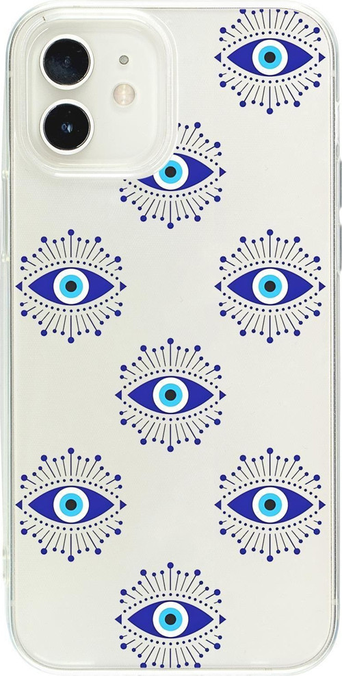 İphone 12 Uyumlu Mystic Aura Desenli Premium Şeffaf Silikon Kılıf
