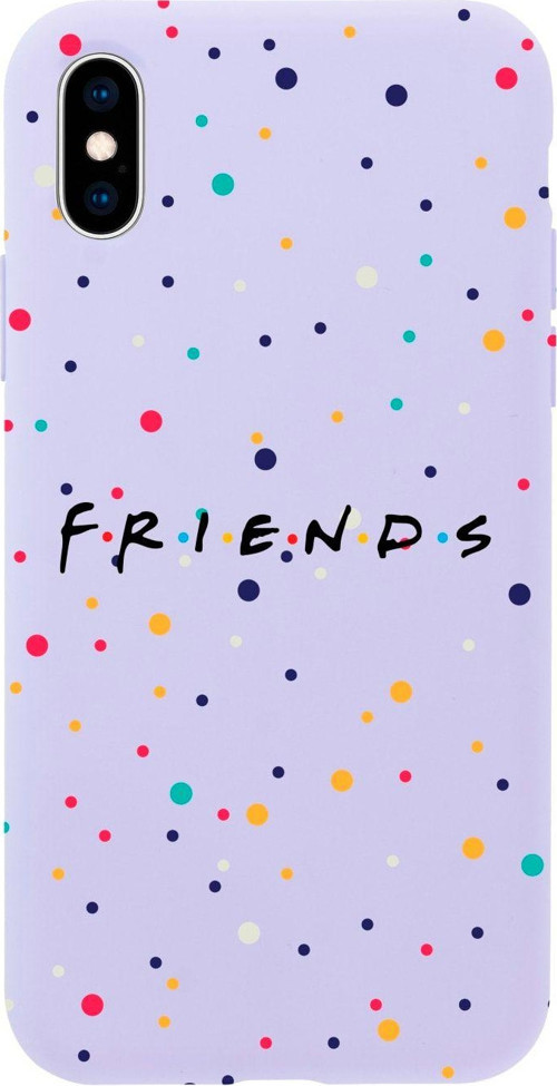 İphone X Friends Tasarımlı Lila Telefon Kılıfı