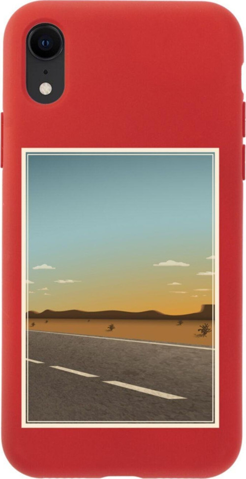 İphone Xr Path Tasarımlı Kırmızı Telefon Kılıfı
