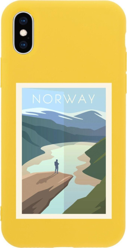 İphone Xs Norway Tasarımlı Sarı Telefon Kılıfı