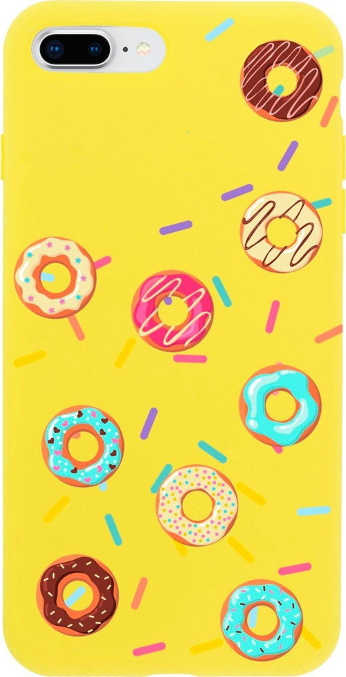 İphone 7 Plus Donuts Tasarımlı Sarı Telefon Kılıfı