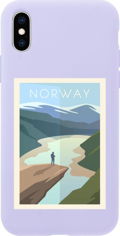 İphone Xs Norway Tasarımlı Lila Telefon Kılıfı