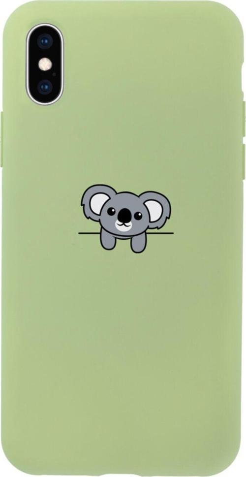 İphone Xs Koala Tasarımlı Yeşil Telefon Kılıfı