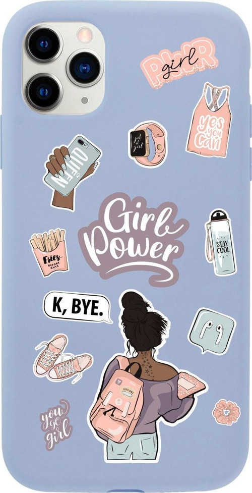 Iphone 11 Pro Max Girl Power Tasarımlı Lila Telefon Kılıfı