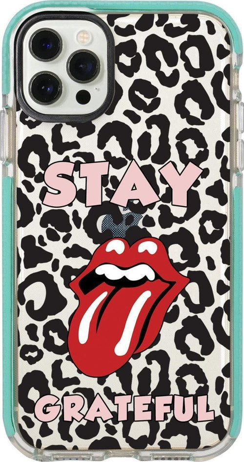 Iphone 12 Pro Max Stay Grateful Desenli Candy Bumper Silikonlu Telefon Kılıfı