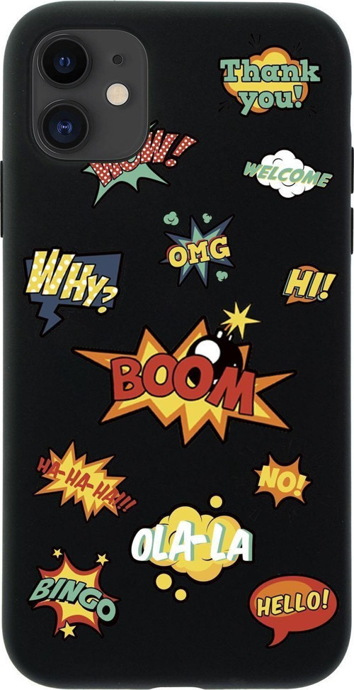 İphone 12 Stickers Desenli Premium Silikonlu Telefon Kılıfı Uyumlu