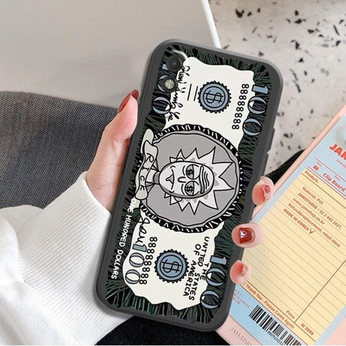 Iphone 11 Kamera Korumalı Rick And Morty Dolar Tasarımlı Siyah Telefon Kılıfı