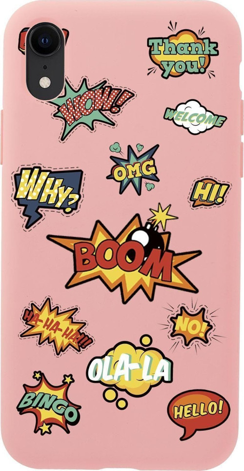 İphone Xr Stickers Desenli Premium Silikonlu Telefon Kılıfı