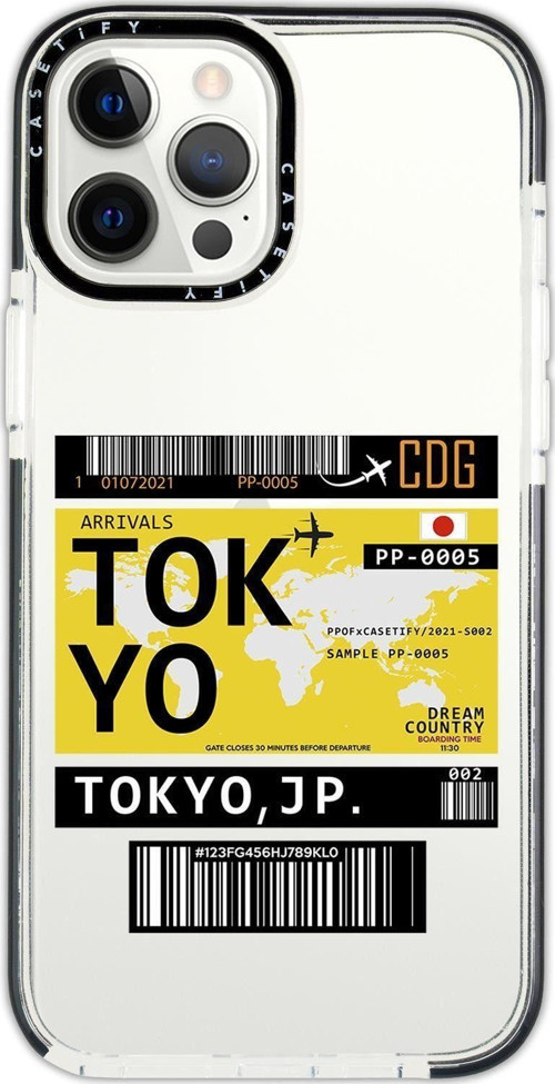 Iphone 12 Pro Casetify Tokyo Desenli Anti Shock Premium Silikonlu Siyah Kenar Detaylı Telefon Kılıfı