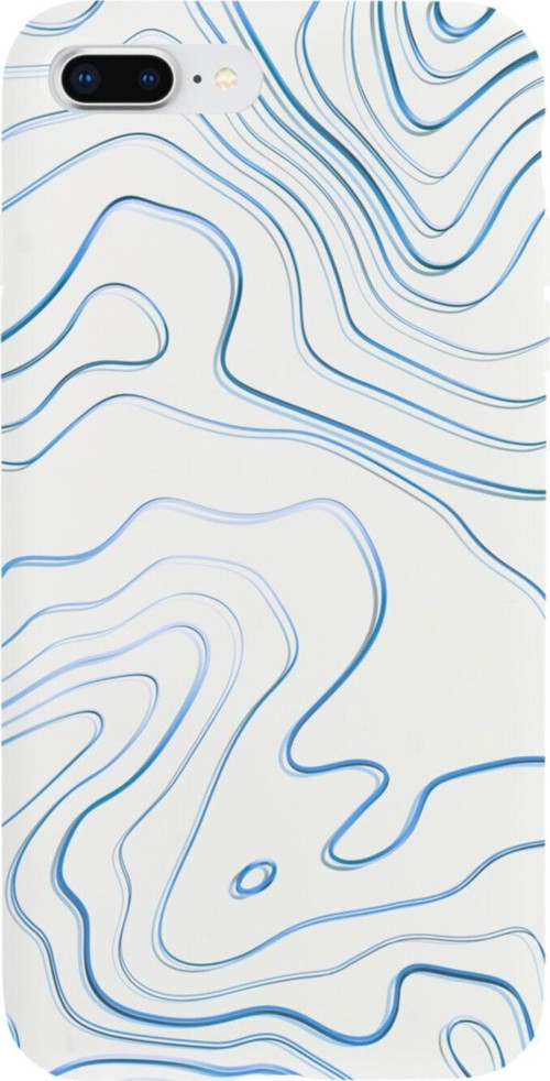 İphone 7 Plus Blue Art Tasarımlı Beyaz Telefon Kılıfı