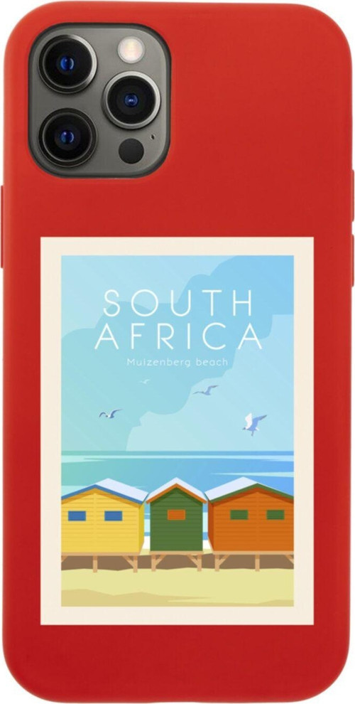 Iphone 12 Pro South Africa Tasarımlı Kırmızı Telefon Kılıfı