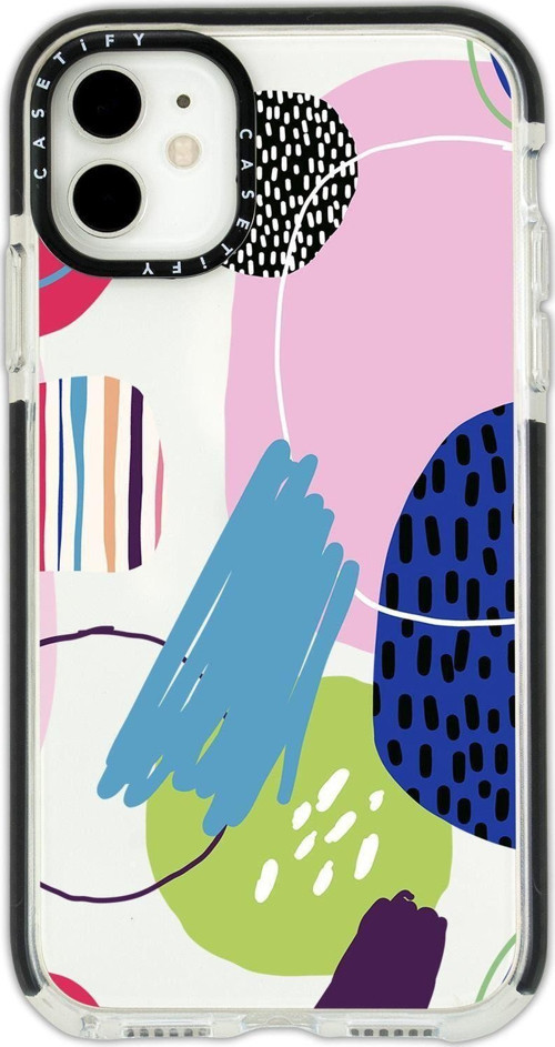İphone 12 Casetify Art Design Anti Shock Premium Silikonlu Siyah Kenar Detaylı Telefon Kılıfı