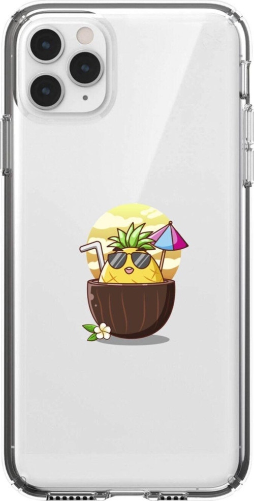 Iphone 11 Pro Güneşlenen Ananas Şeffaf Telefon Kılıfı