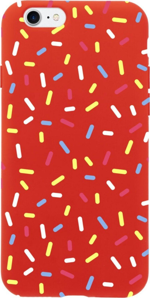 İphone 7 Colored Dots Tasarımlı Kırmızı Telefon Kılıfı