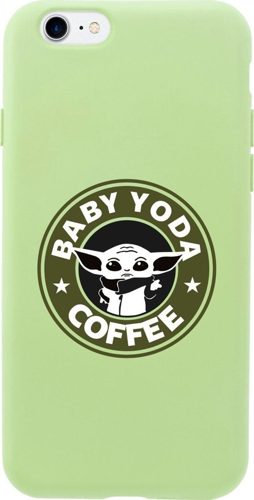 İphone Se Baby Yoda Desenli Tasarımlı Yeşil Telefon Kılıfı