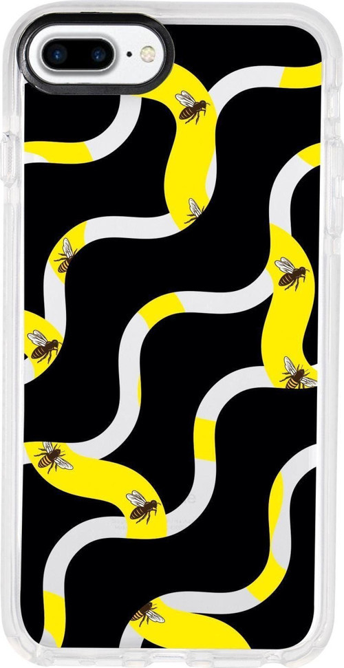 İphone 8 Plus Wavy Bee Candy Bumper Silikonlu Telefon Kılıfı