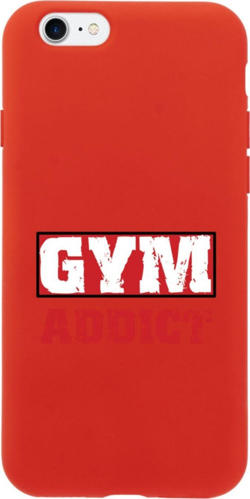 İphone 8 Gym Addict Tasarımlı Kırmızı Telefon Kılıfı