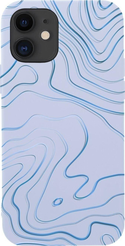 İphone 12 Blue Art Tasarımlı Lila Telefon Kılıfı