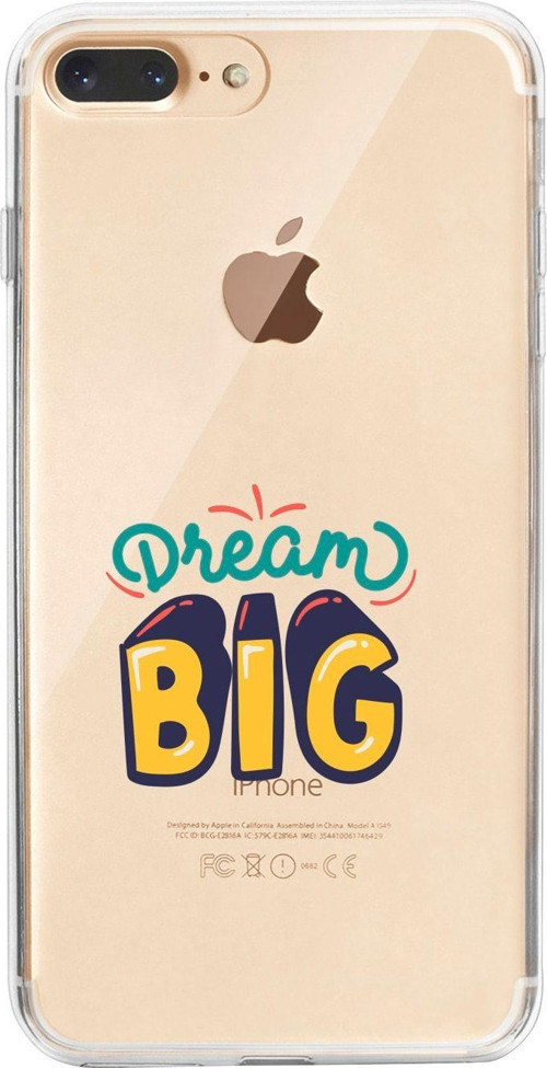 İphone 7 Plus Büyük Düşün Desenli Şeffaf Telefon Kılıfı