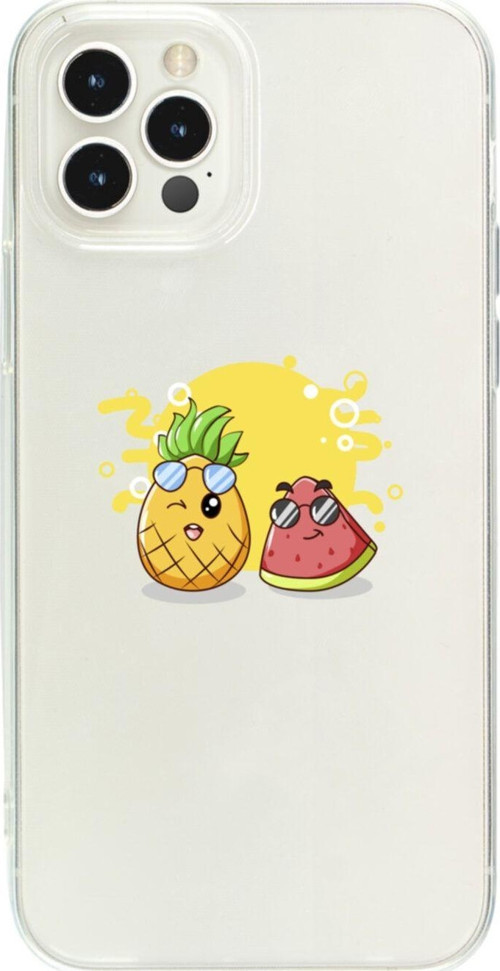 Iphone 12 Pro Ananas Ve Karpuz Şeffaf Telefon Kılıfı