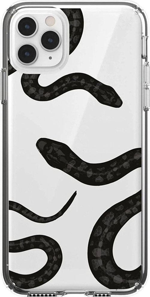 Iphone 11 Pro Max Yılan Desenli Şeffaf Telefon Kılıfı