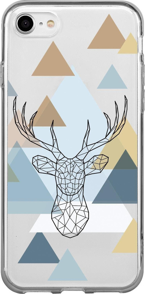 İphone Se Polygon Deer Premium Şeffaf Silikon Kılıf