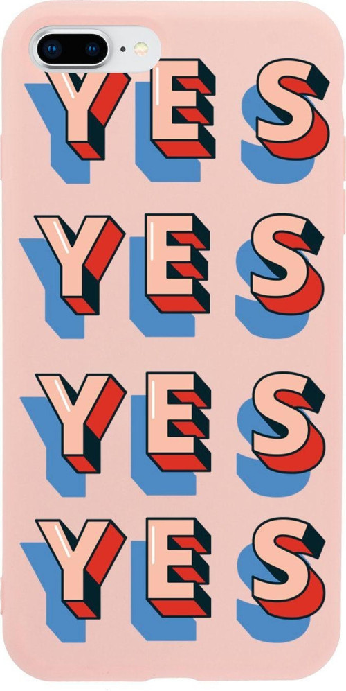 İphone 7 Plus Yes Retro Tasarımlı Pembe Telefon Kılıfı