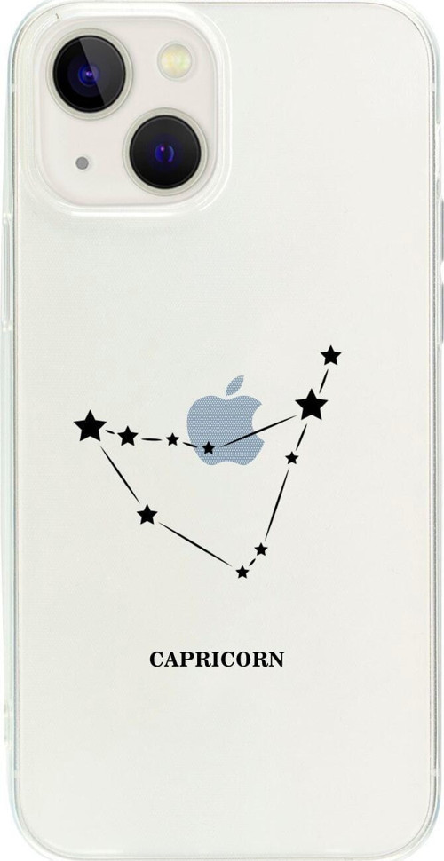 İphone 15 Terazi Yıldız Desenli Şeffaf Telefon Kılıfı