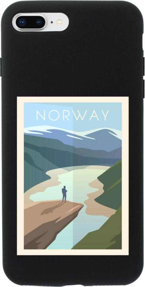 İphone 7 Plus Norway Tasarımlı Siyah Telefon Kılıfı