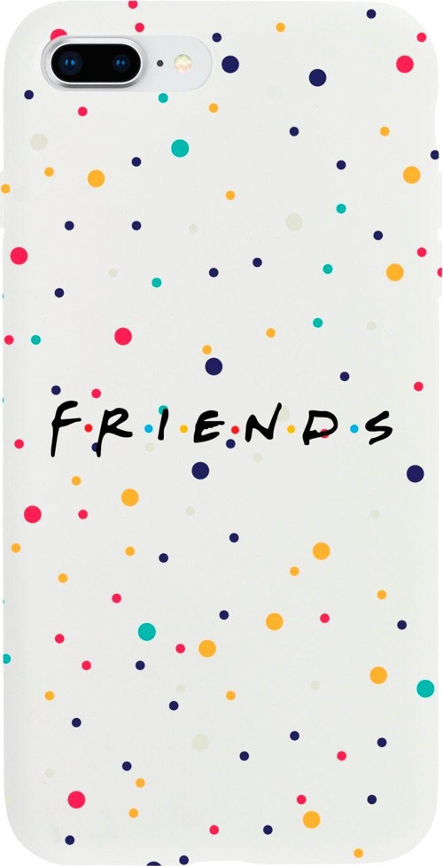 İphone 8 Plus Friends Tasarımlı Beyaz Telefon Kılıfı