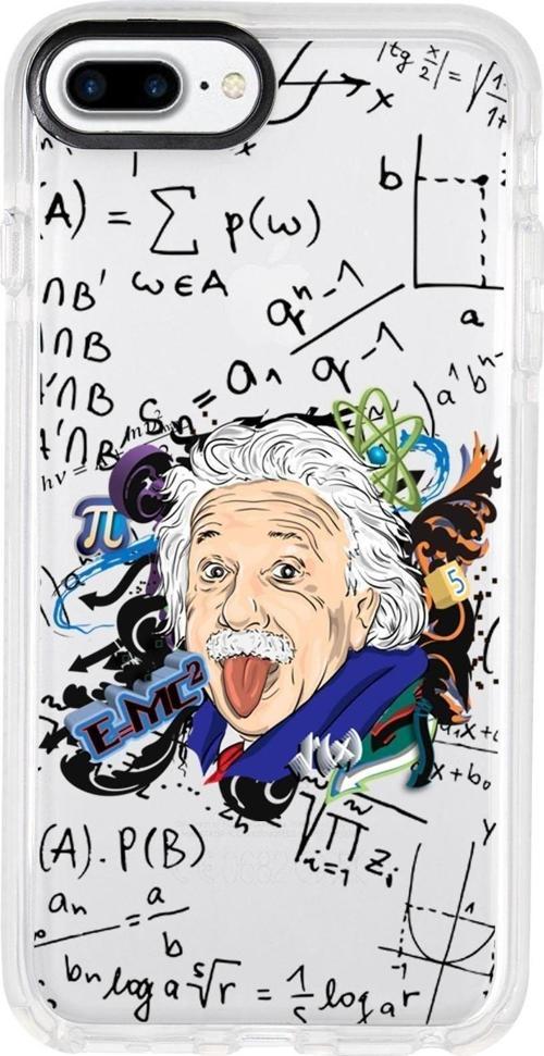 İphone 8 Plus Einstein In Formula Desenli Candy Bumper Silikonlu Telefon Kılıfı