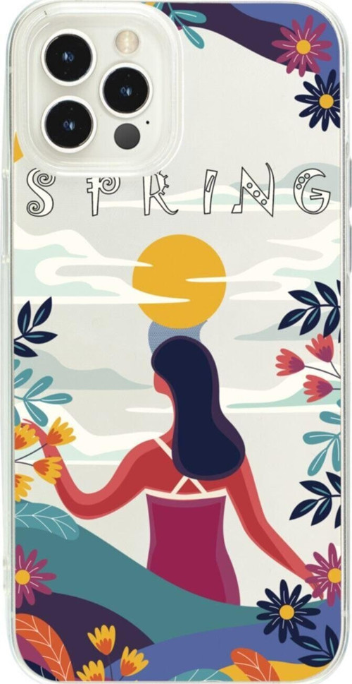 İphone 15 Pro Spring Tasarımlı Şeffaf Telefon Kılıfı