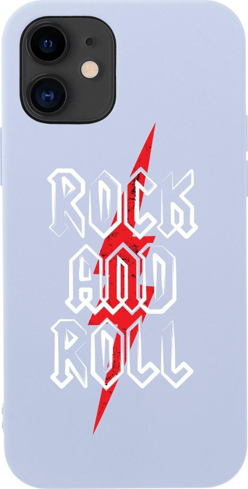 İphone 12 Rock And Roll Tasarımlı Lila Telefon Kılıfı